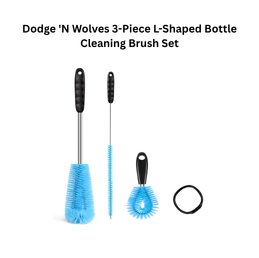 Dodge 'N Wolves 3-Piece L-Shaped Bottle Cleaning Brush Set
