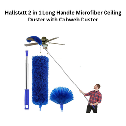 Hallstatt 2 in 1 Long Handle Microfiber Ceiling Duster with Cobweb Duster