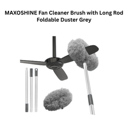 MAXOSHINE Fan Cleaner Brush with Long Rod Foldable Duster Grey