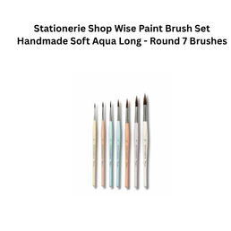 Paint Brush Set Handmade Soft Aqua Long - Round 7 Brushes