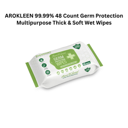 AROKLEEN 99.99% 48 Count Germ Protection Multipurpose Thick & Soft Wet Wipes