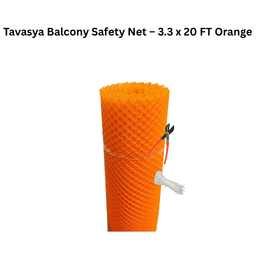 Tavasya Balcony Safety Net – 3.3 x20 ft Orange