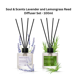 Soul & Scents Lavender and Lemongrass Reed Diffuser Set - 100ml