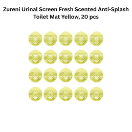 Zureni Urinal Screen Fresh Scented Anti-Splash Toilet Mat Yellow, 20 pcs