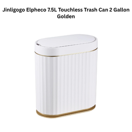 Jinligogo Elpheco 7.5L Touchless Trash Can 2 Gallon Golden