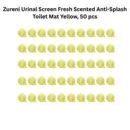 Zureni Urinal Screen Fresh Scented Anti-Splash Toilet Mat Yellow, 50 pcs