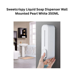 Sweetcrispy Liquid Soap Dispenser Wall Mounted Pearl White 350ML