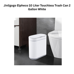 Jinligogo Elpheco 10 Liter Touchless Trash Can 2 Gallon White