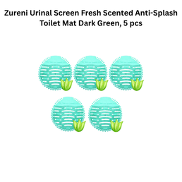 Zureni Urinal Screen Fresh Scented Anti-Splash Toilet Mat Dark Green, 5 pcs