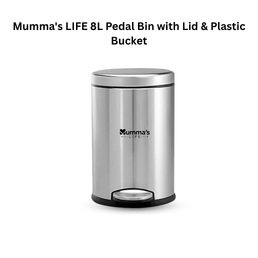 Mumma's LIFE 8L Pedal Bin with Lid & Plastic Bucket
