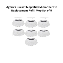 Agnirva Bucket Mop Stick Microfiber Fit Replacement Refill Mop Set of 5