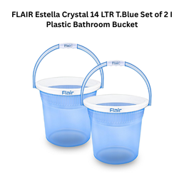 FLAIR Estella Crystal 14 LTR T.Blue Set of 2 I Plastic Bathroom Bucket