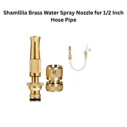 Shamllila Brass Water Spray Nozzle for 1/2 Inch Hose Pipe