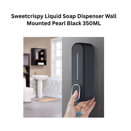 Sweetcrispy Liquid Soap Dispenser Wall Mounted Pearl Black 350ML