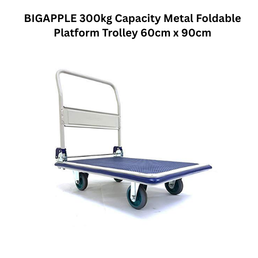 BIGAPPLE 300kg Capacity Metal Foldable Platform Trolley 60cm x 90cm
