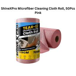 ShineXPro Microfiber Cleaning Cloth Roll, 50Pcs Pink
