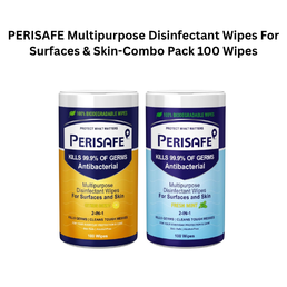 PERISAFE Multipurpose Disinfectant Wipes For Surfaces & Skin-Combo Pack 100 Wipes