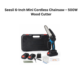 Seesii 6-Inch Mini Cordless Chainsaw – 500W Wood Cutter