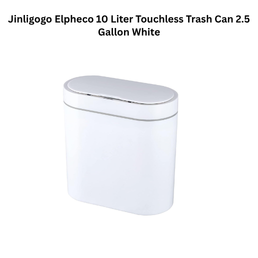 Jinligogo Elpheco 10 Liter Touchless Trash Can 2.5 Gallon White