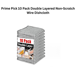Prime Pick 10 Pack Double Layered Non-Scratch Wire Dishcloth