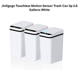 Jinligogo Touchless Motion Sensor Trash Can 3p 2.6 Gallons White