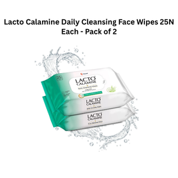 Lacto Calamine Daily Cleansing Face Wipes 25N Each - Pack of 2