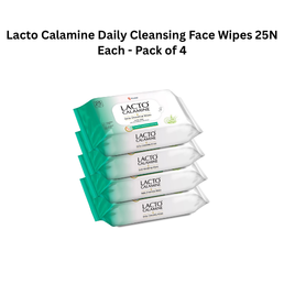 Lacto Calamine Daily Cleansing Face Wipes 25N Each - Pack of 4