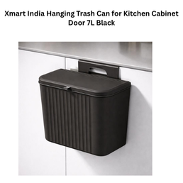 Xmart India Hanging Trash Can for Kitchen Cabinet Door 7L Black