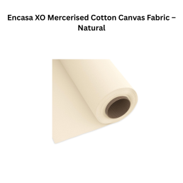 Encasa XO Mercerised Cotton Canvas Fabric – Natural
