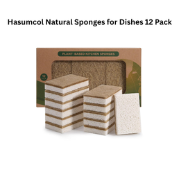 Hasumcol Natural Sponges for Dishes 12 Pack