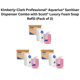 Kimberly-Clark Professional® Aquarius® Sanitiser Dispenser Combo with Scott® Luxury Foam Soap Refill (Pack of 3)