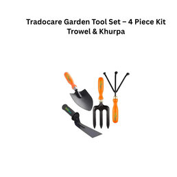 Tradocare Garden Tool Set – 4 Piece Kit Trowel & Khurpa