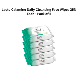 Lacto Calamine Daily Cleansing Face Wipes 25N Each - Pack of 5