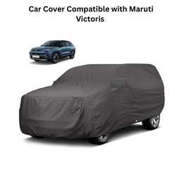 Auto Hub Car Cover Compatible with Maruti Victoris with Mirror Pocket, Water Resistant, Triple Stitched, Victoris Car Cover- Grey