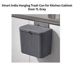 Xmart India Hanging Trash Can for Kitchen Cabinet Door 7L Gray