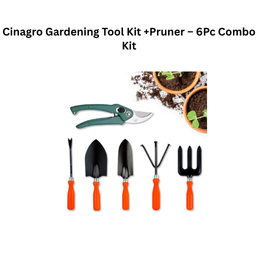 Cinagro Gardening Tool Kit + Pruner – 6Pc Combo Kit