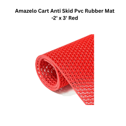 Amazelo Cart Anti Skid Pvc Rubber Mat -2' x 3' Red