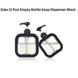 Zuku (2 Pcs) Empty Bottle Soap Dispenser Black