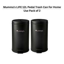 Mumma's LIFE 12L Pedal Trash Can for Home Use Pack of 2