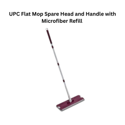 UPC Flat Mop Spare Head and Handle with Microfiber Refill Suitable for UPC Flat Spin Mop