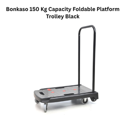Bonkaso 150 Kg Capacity Foldable Platform Trolley Black