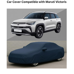 Car Cover Compatible with Maruti Suzuki Victoris Mirror Pocket, Water Resistant, Triple Stitched navy