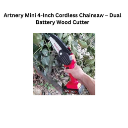Artnery Mini 4-Inch Cordless Chainsaw – Dual Battery Wood Cutter