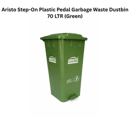 Aristo Step-On Plastic Pedal Garbage Waste Dustbin 70 LTR (Green)