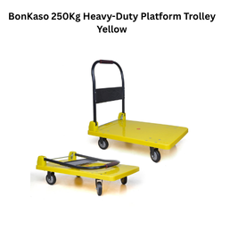 BonKaso 250Kg Heavy-Duty Platform Trolley Yellow