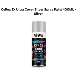 Cellux 2X Ultra Cover Silver Spray Paint 400ML - Silver