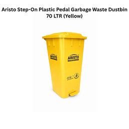 Aristo Step-On Plastic Pedal Garbage Waste Dustbin 70 LTR (Yellow)