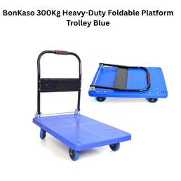 BonKaso 300Kg Heavy-Duty Foldable Platform Trolley Blue
