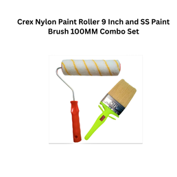 Crex Nylon Paint Roller 9 Inch and SS Paint Brush 100MM Combo Set