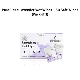 PuraClene Lavender Wet Wipes – 50 Soft Wipes (Pack of 1)